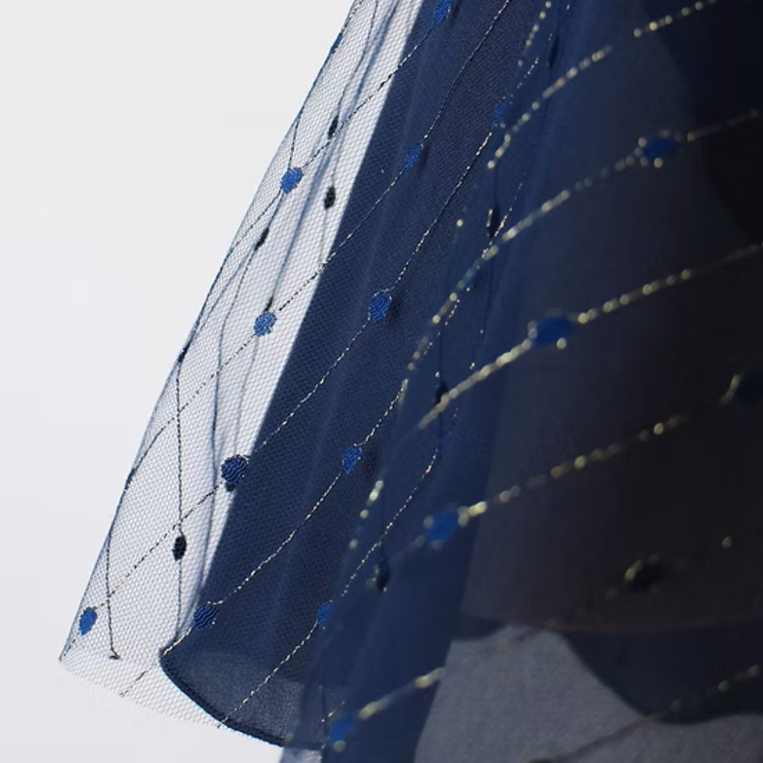 Shimmer Duo Wrap Skirt - Navy