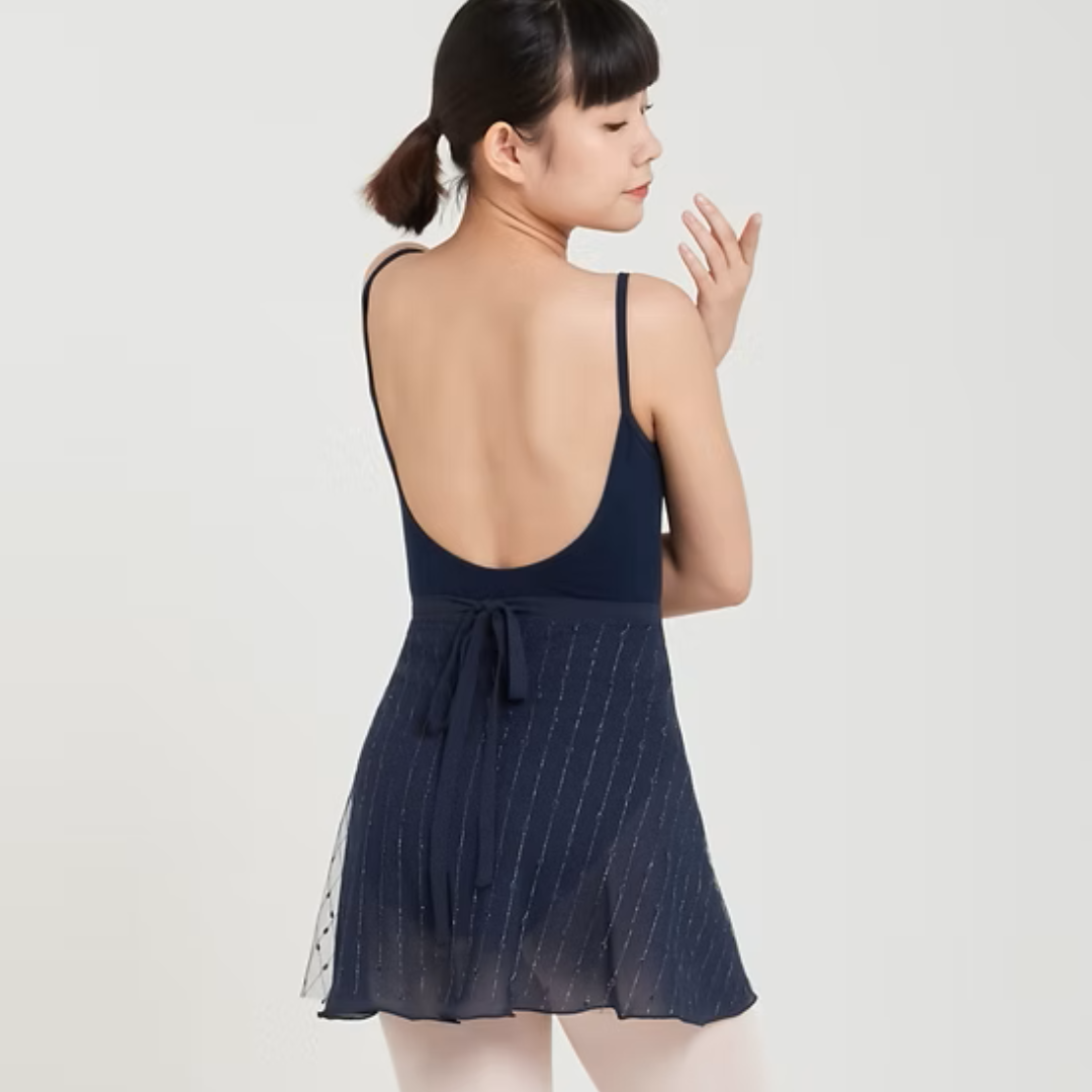 Shimmer Duo Wrap Skirt - Navy