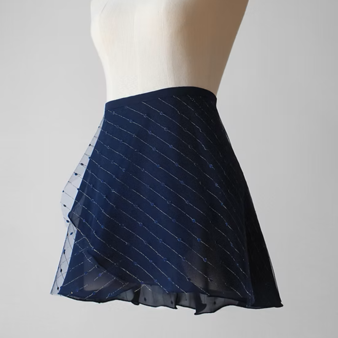 Shimmer Duo Wrap Skirt - Navy