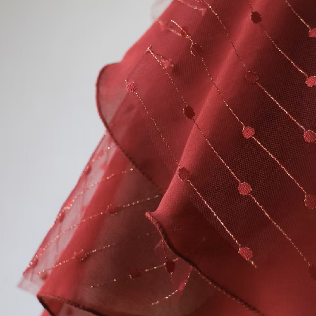 Shimmer Duo Wrap Skirt - Burgundy