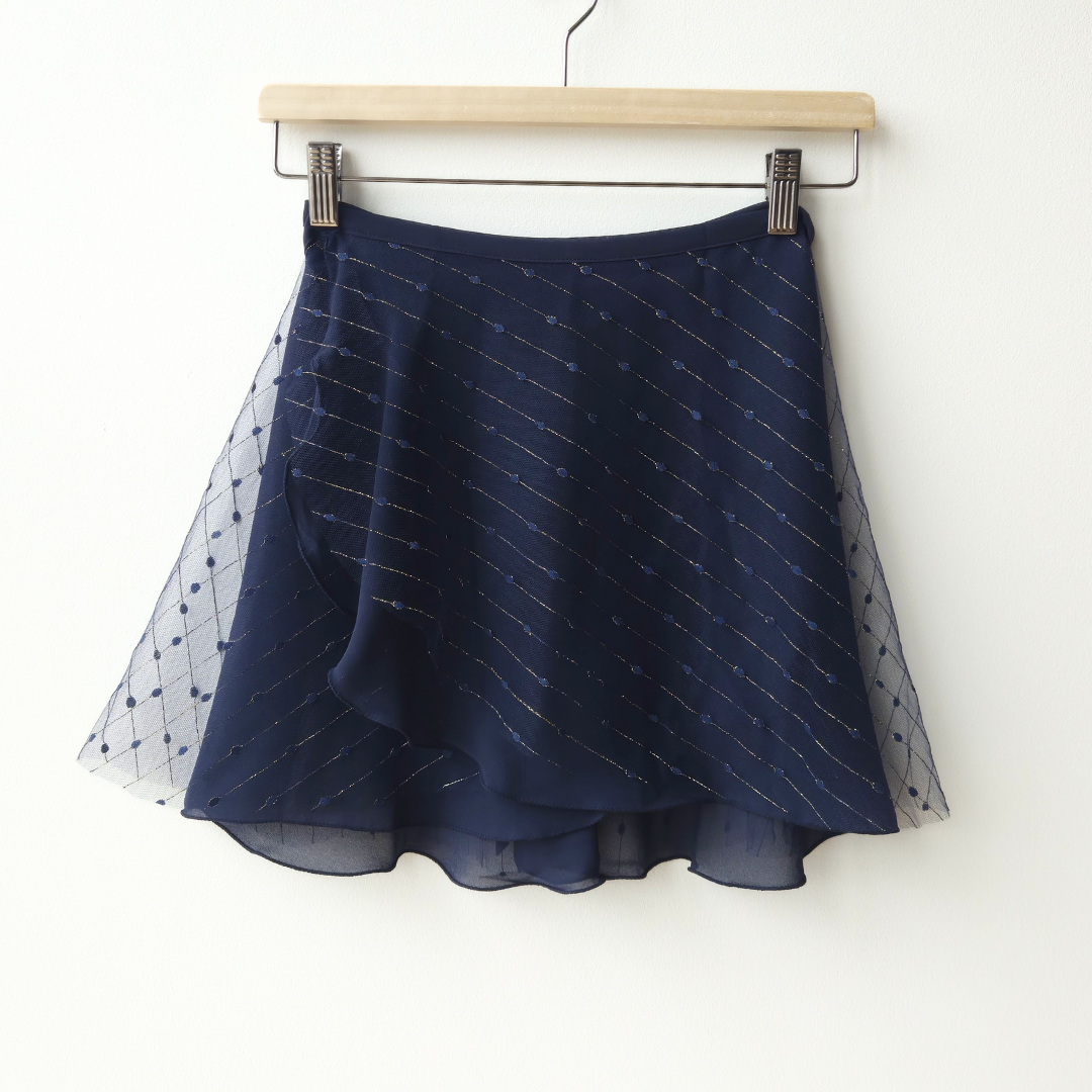 Shimmer Duo Wrap Skirt - Navy