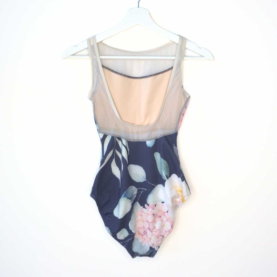 Midnight Flower Boatneck Leotard