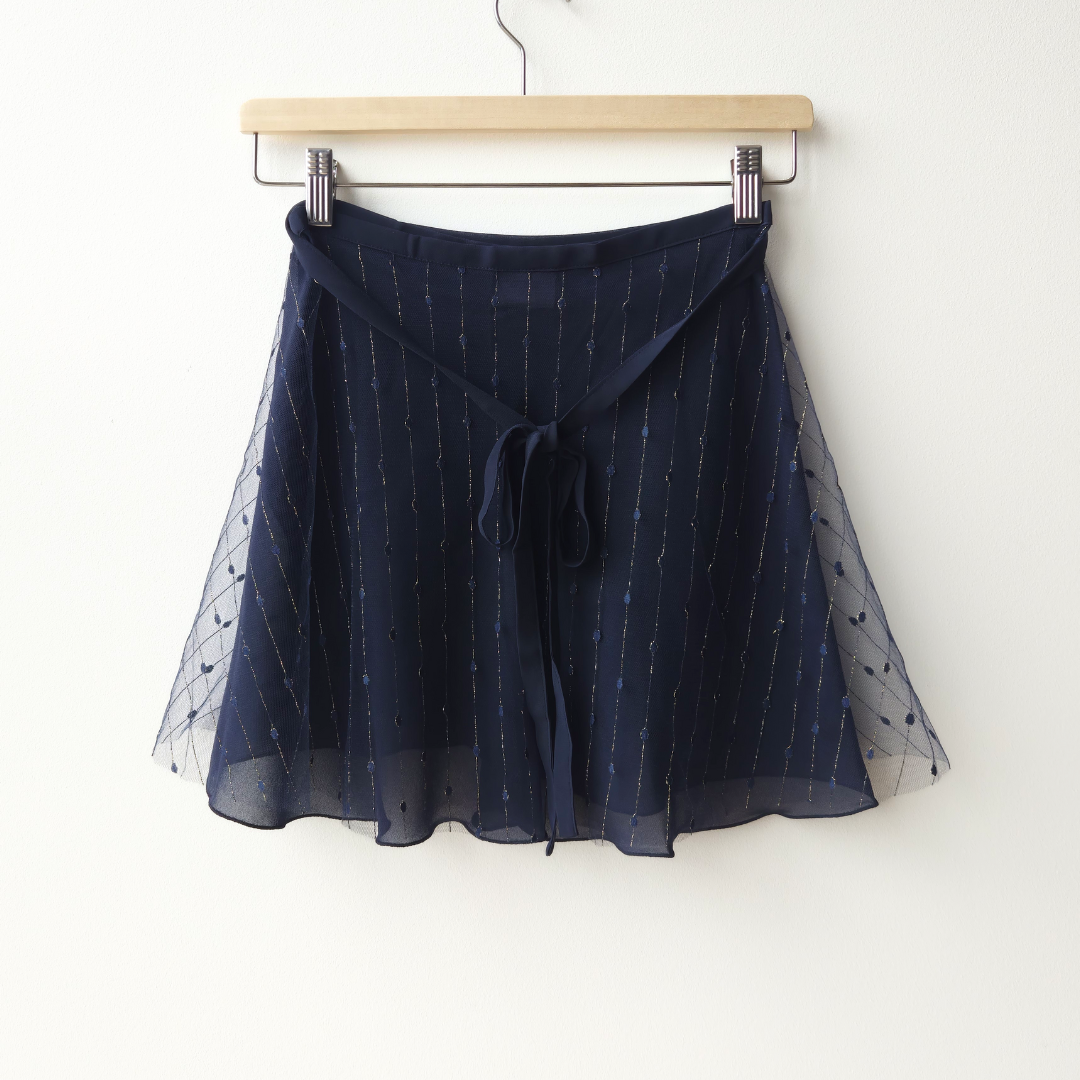 Shimmer Duo Wrap Skirt - Navy