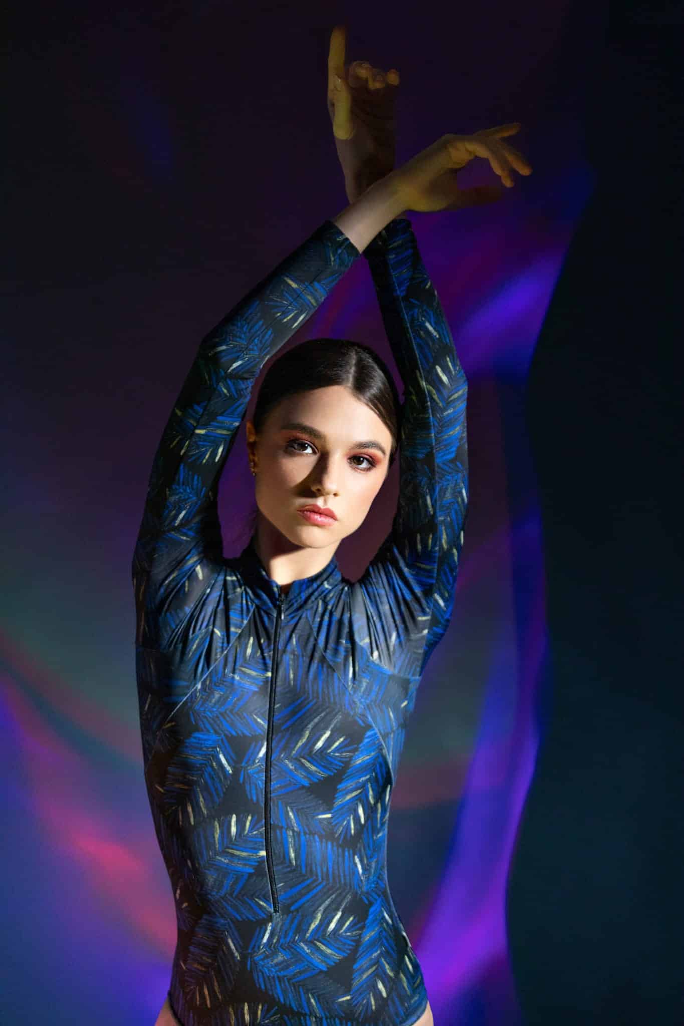 Ksenja Leotard - Blue Feather